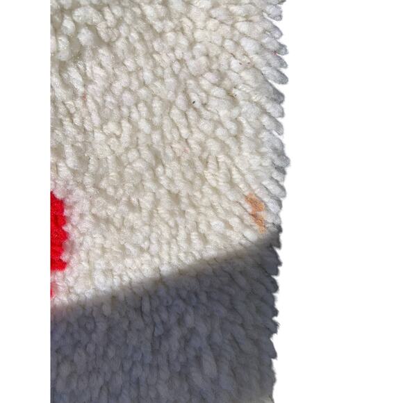 Hand Knotted Santa Claus Rug HO HO HO Christmas Holiday Themed Floor Mat White - Picture 3 of 4